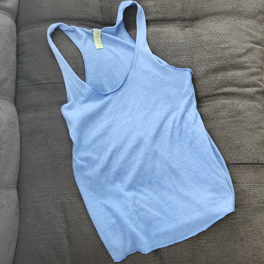 Alternative Blue Racerback Fitted Tank Top